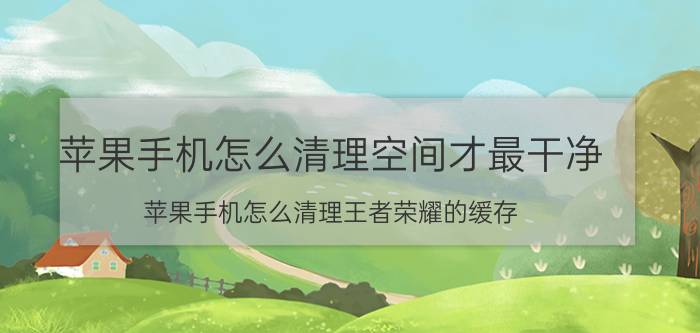 苹果手机怎么清理空间才最干净 苹果手机怎么清理王者荣耀的缓存？